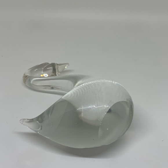 Vintage Hand Blown Clear Art Glass Swan or Goose Figurine - Picture 9 of 9